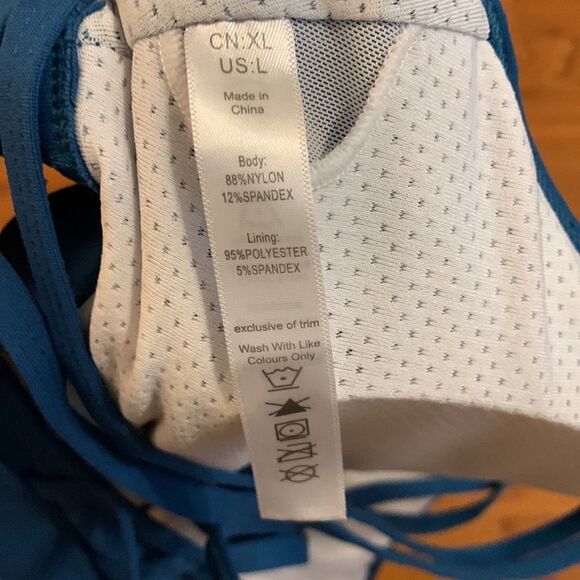 Sports bra large color blue green NWOT - Picture 5 of 8